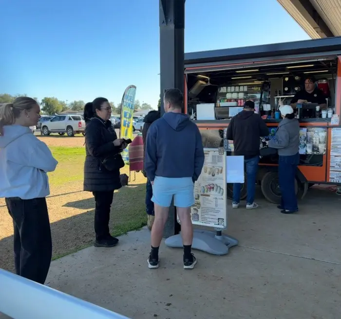 Upside Down Coffee van at Cobram Roar soccer