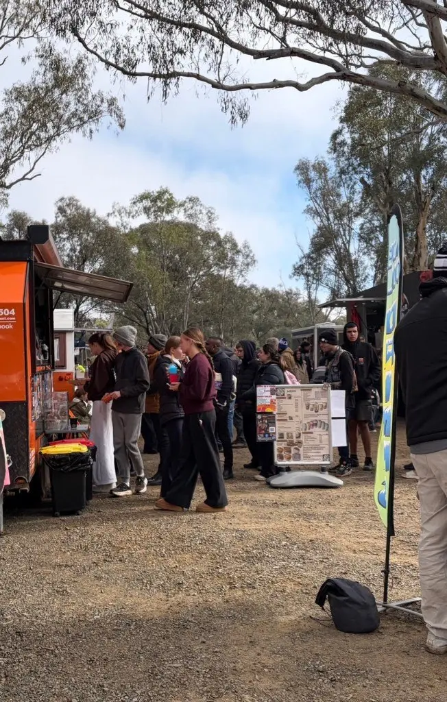 Queue at Upside Down Coffee van at Dharnya Centre NAIDOC Week 2026
