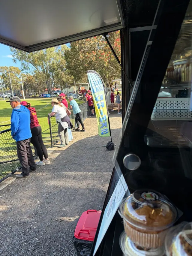 Upside Down Coffee on the Go serving an SJDFL junior football game day at Kialla Park Recreation Reserve