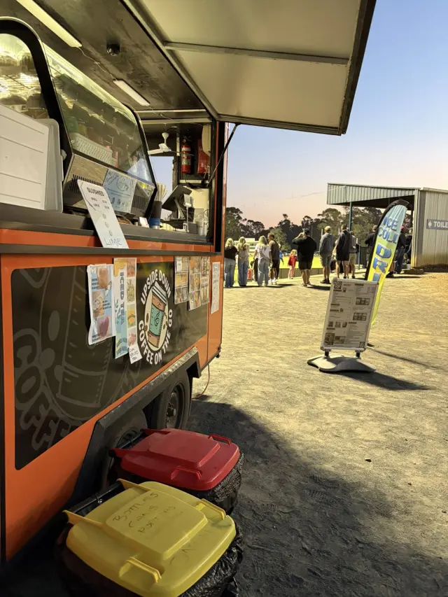 Mobile coffee van at Mooroopna football and netball game day