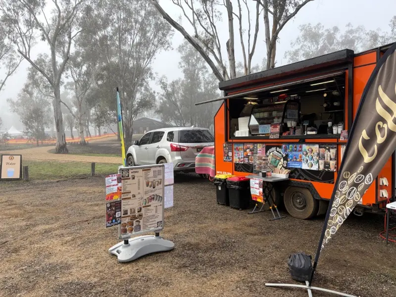 Upside Down Coffee van at Dharnya Centre, Barmah